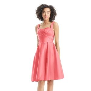 A pretty pink satin cocktail dress!